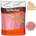 Hard Wax Beads for Hair Removal, FEAMIRIA Wax Beads for Brazilian Waxing, Waxing Beans for Sensitive Skin, Face Eyebrow Back Chest Legs At Home Pearl Wax Beads, 500g (17.6 Oz)/bag with 10pcs Wax Sticks(Rose Pink)