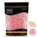 Hard Wax Beans for Painless Hair Removal, Wax Beads for Bikini Brazilian, Underarms, Back and Chest, Hair Removal Waxing Spatulas (Rose)